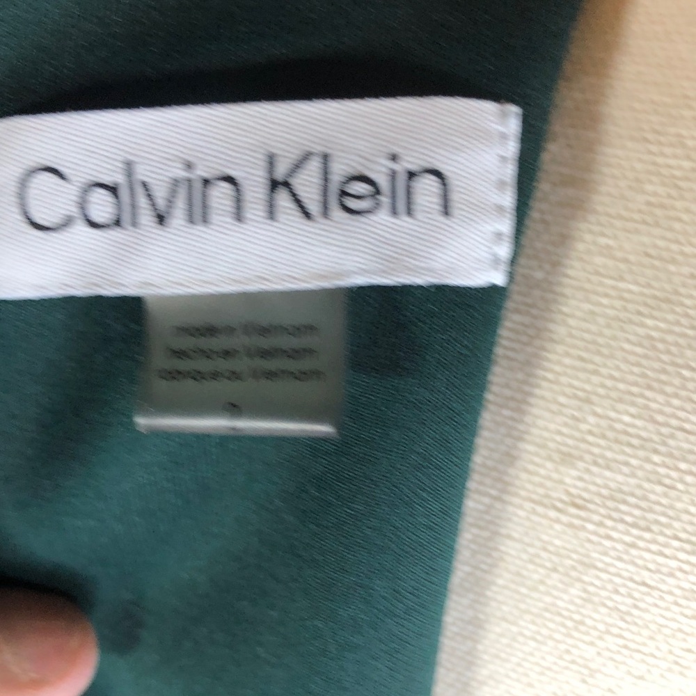 Calvin Klein Tailored Dark Green Midi Dress with Short Sleeves Size Small 2 - Picture 2 of 15